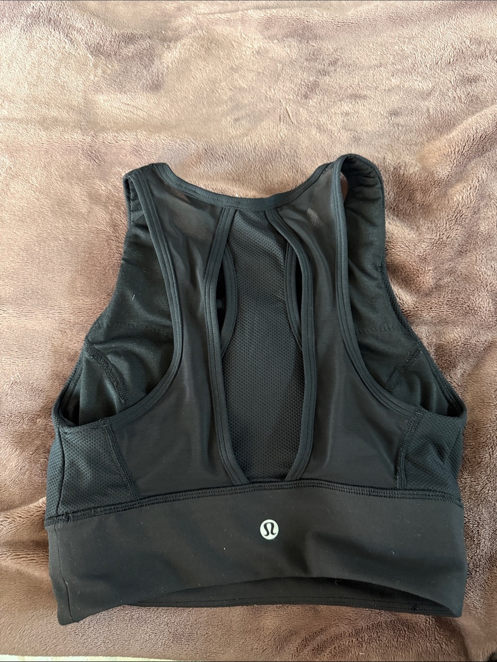 lululemon athletica Black Mesh-Back Sports Bra